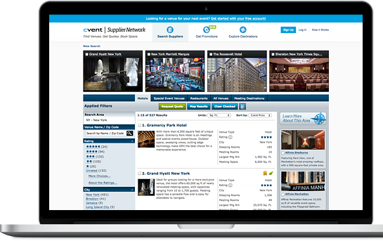 Cvent Supplier Network Home Page