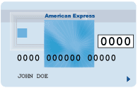 Credit card security code example on an American Express card.