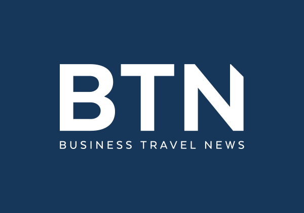 The Business Travel News logo features white text on a blue background, showcasing a modern and professional design.