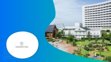 Sheraton Grande Tokyo Bay Hotel with architectural building, lush greenery, and serene ambiance.