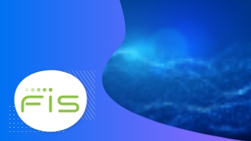 FIS logo on a blue and purple background with a water body in the background.