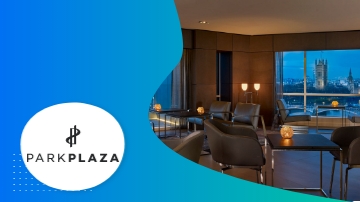 Park Plaza Hotel, featuring modern architecture, lush landscaping, and a luxurious ambiance.