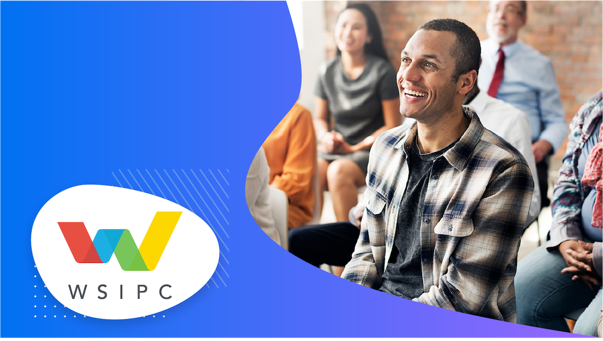 WSIPC logo beside a photo of a man smiling at a meeting.