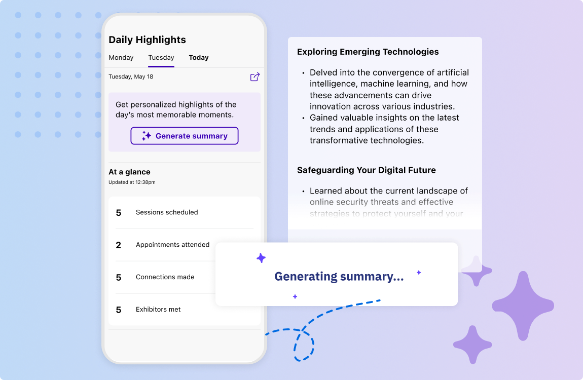 screenshot of a daily event summary being generated