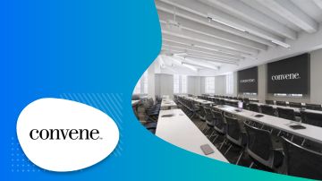 Convene logo with image of board room
