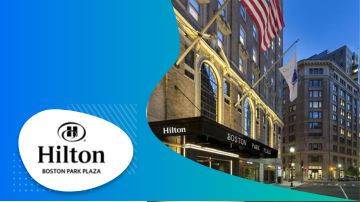 Hilton Boston Park Plaza logo and image of building exterior