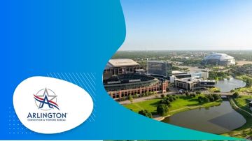 photo of stadium and the Arlington logo