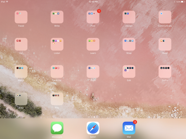 Verb Based App Organization
