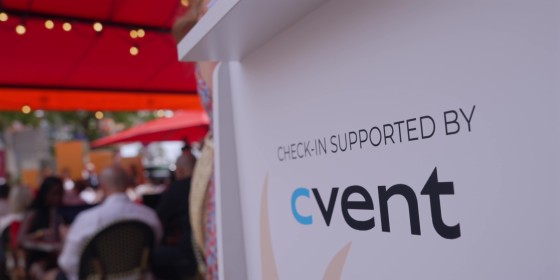 Cvent check in desk at Cannes Lions