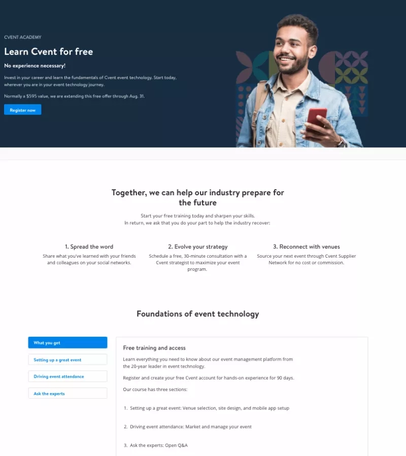 A man holding a phone and looking forward with a smiling face on a blue background.