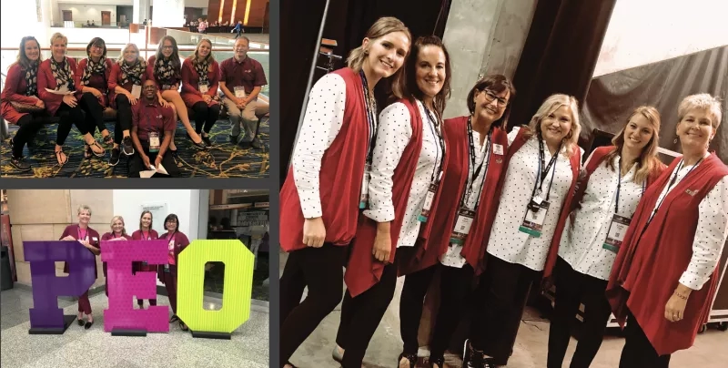 Collage of images of PEO sisters at the PEO convention in 2019.
