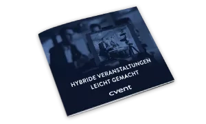 Hybride event made with cvent, made in 3D with a person and a screen