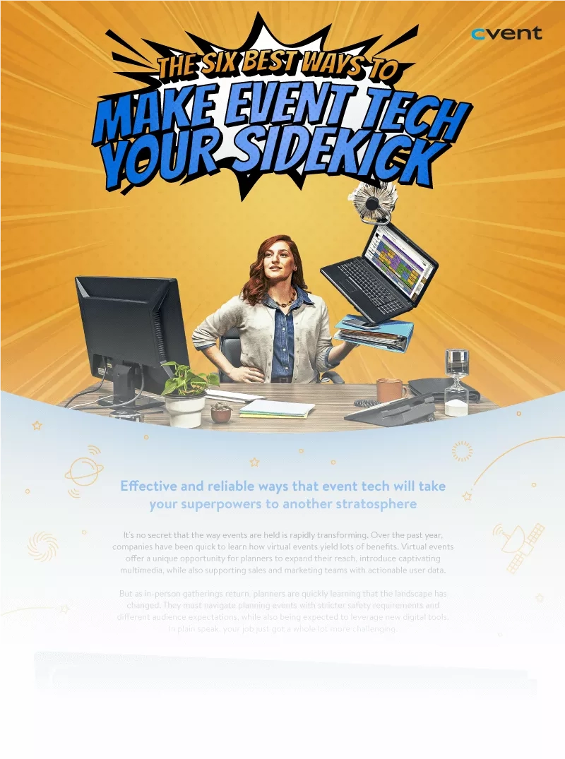 The six best ways to make event tech your sidekick infographic.