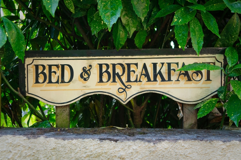 sign for a bed and breakfast hotel