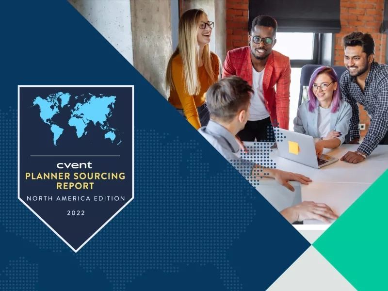 A report cover with a world map and people working on a laptop in a room.