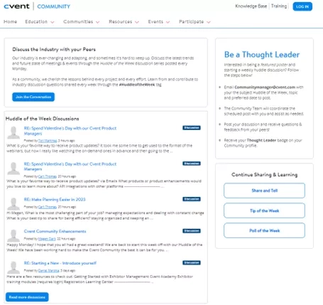 The Huddle of the Week Discussions is one of the options on the Participate page.