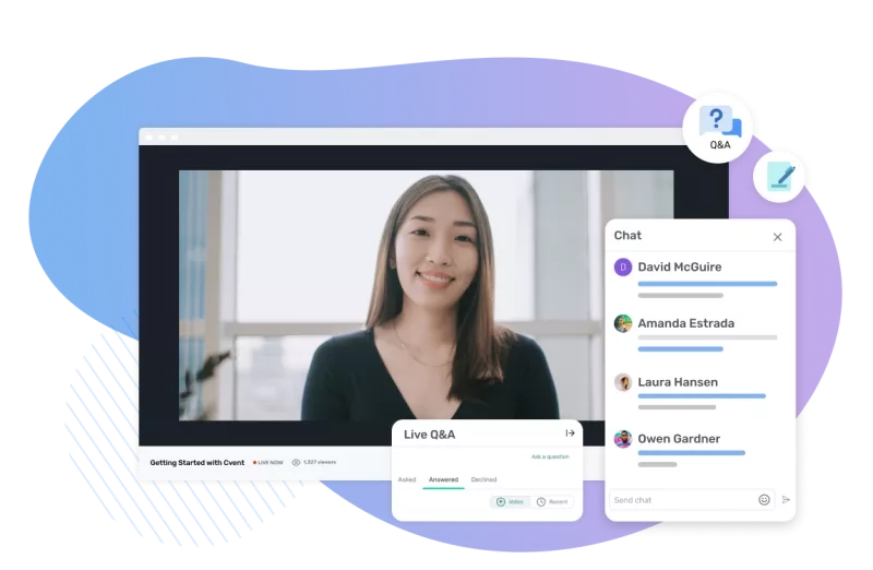 Maximize attendee engagement by adding a live Q&A session to your virtual event.