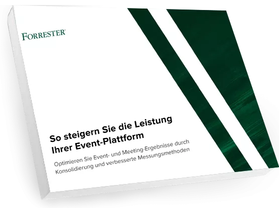 Forrester cover with text that says 'So steigern Sie die Leistung Ihrer Event-Plattform'