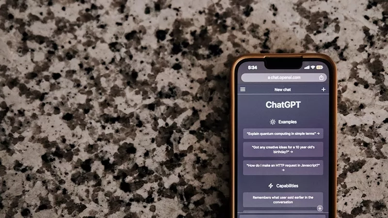 iPhone displaying the chat interface of an AI system built by a team of inventors at Amazon.