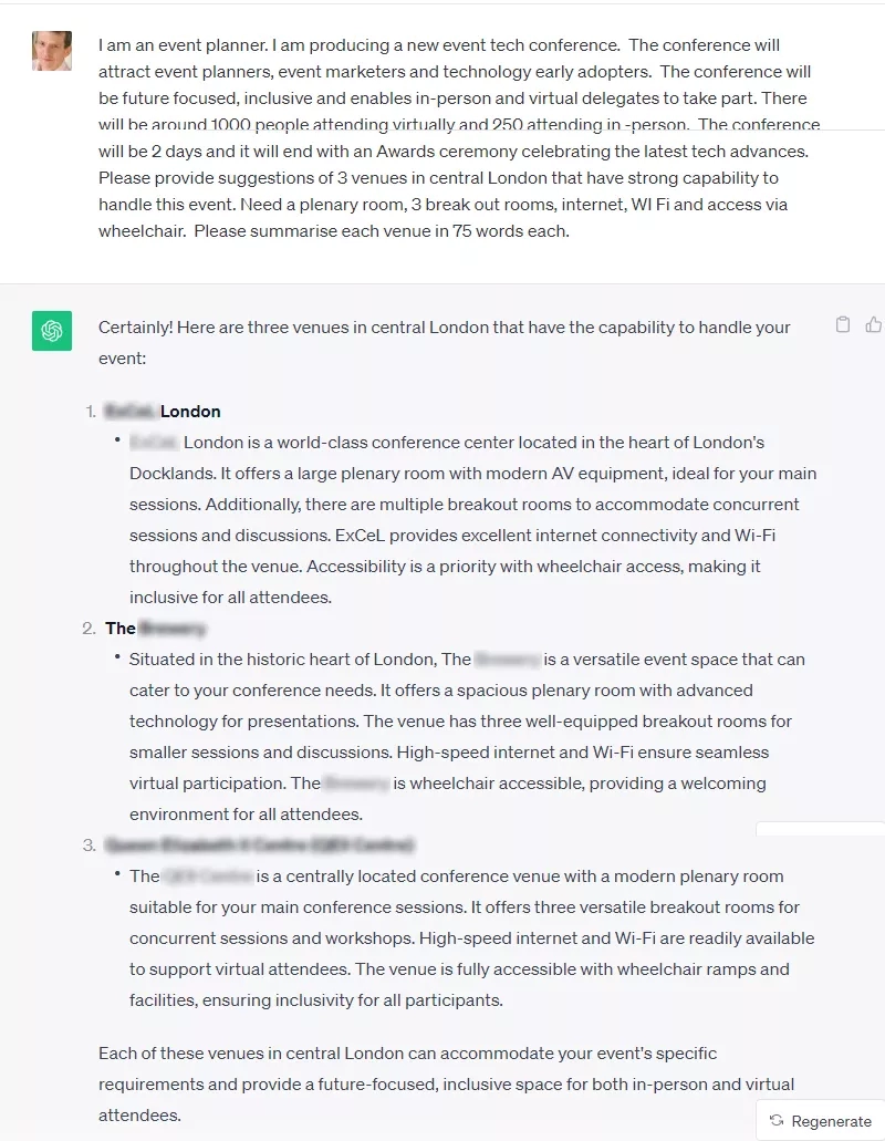 Three venues in London with modern AV equipment, excellent internet connectivity, and Wi-Fi throughout the venue.