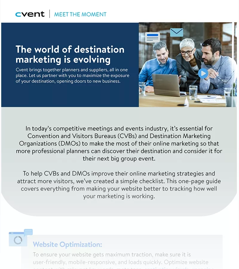 CVBs and DMOs improve their online marketing strategies with a simple checklist from Cvent.