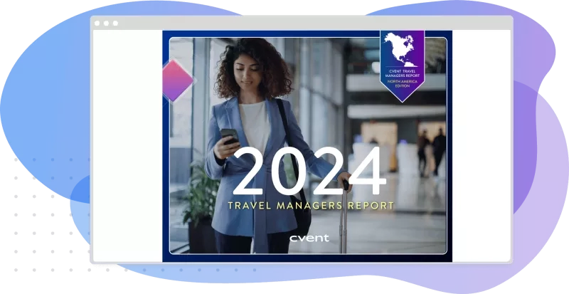 The travel report 2024 is displayed on a screen with an image of a woman.