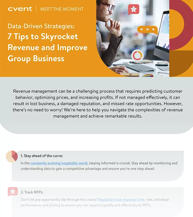 Image of seven tips to skyrocket revenue and improve group business infographic