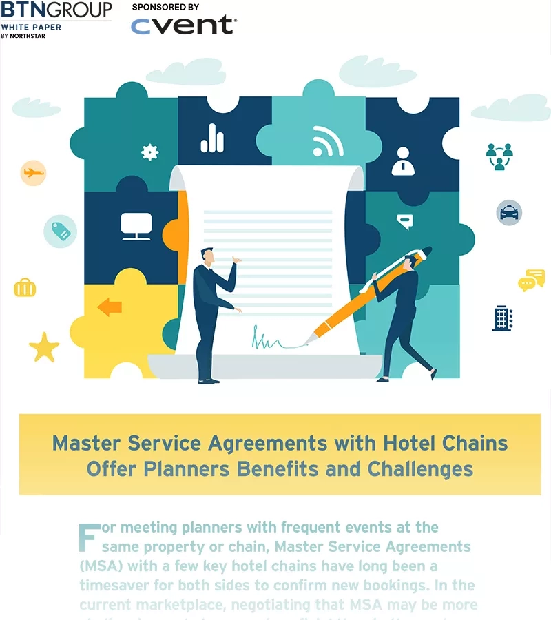 MSA Benefits mockup with people, text, architecture, landscaping, and ambiance.