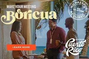 Three people chatting at Boricua Hotel, no passport required for US citizens, discover Puerto Rico.