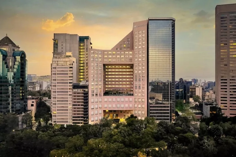 JW Marriott Hotel Mexico City Polanco, an architectural marvel in a vibrant urban landscape.