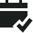 A calendar icon with a clock face and a checkmark