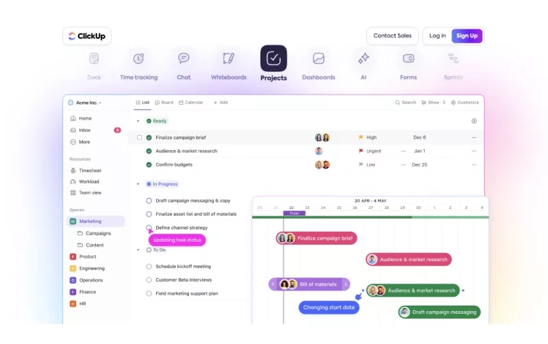 Click up screen shot