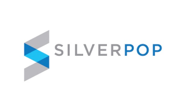 SilverPop logo with blue and gray gradient in a triangle on a white background.
