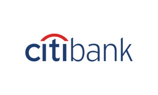 Citibank logo with a red circle in the middle on a white background.