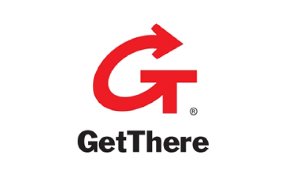 GetThere logo with a red arrow pointing right and the text "GetThere" in black on a white background.