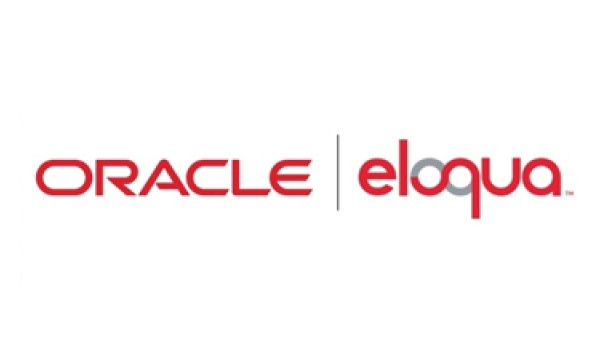 Oracle and Eloqua logos on a white background with red and gray fonts.