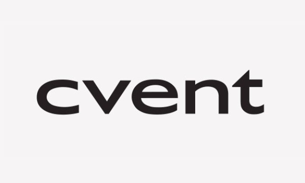 The Cvent logo in black on a white background for an event planning and management platform.
