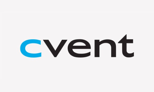 Cvent logo, a modern and sleek design, stands out on a gray background, showcasing its brand identity.