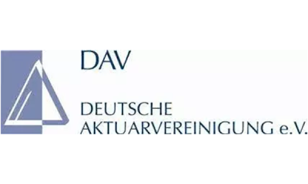 DAV Deutsche Aktuarvereinigung e.V. logo with a triangle symbol.