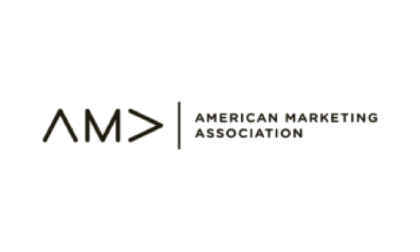 The American Marketing Association logo, featuring the acronym "AM" in gold on a black background.