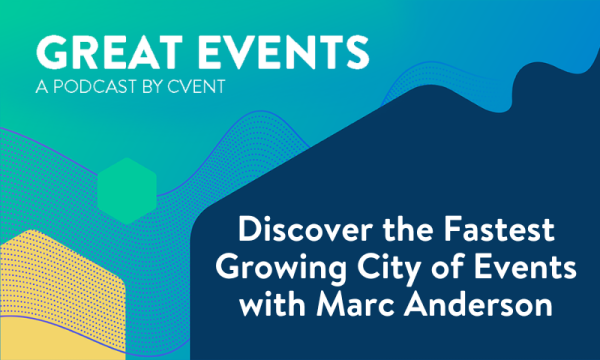 A podcast episode with the title "Discover the Fastest Growing City of Events with Marc Anderson".