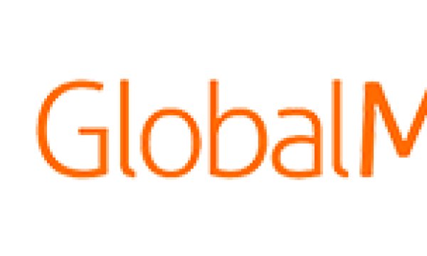 The Global Meet logo features an orange background with orange text and an orange globe icon.