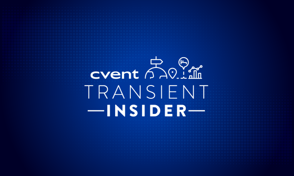 The Cvent logo, with the text "Transient Insider" on a blue background with icons.