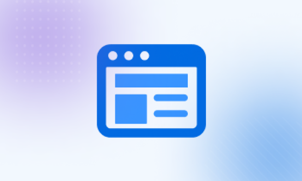 An icon of a partner portal with a blue background and a white and blue design.