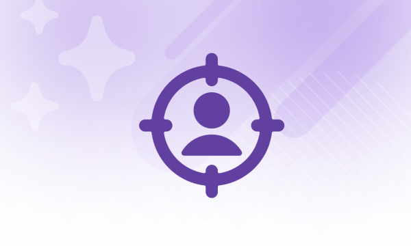 An illustration of a person with a target on their head, representing a targeted customer.