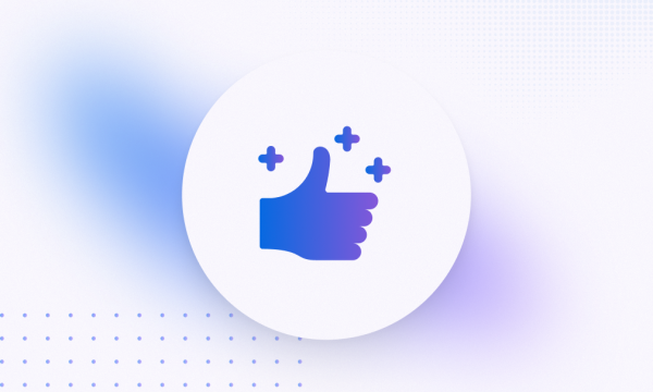 blue purple gradient thumbs up icon for Comparison reports
