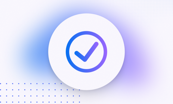 blue purple gradient with a check mark icon for Registration & Check-In