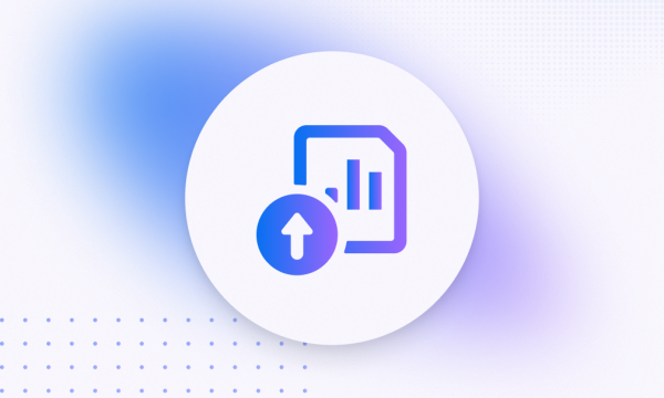 A blue purple gradient icon for data