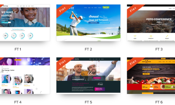 Flex: six responsive HTML templates with different themes, including architecture, landscaping, and ambiance, for your website.