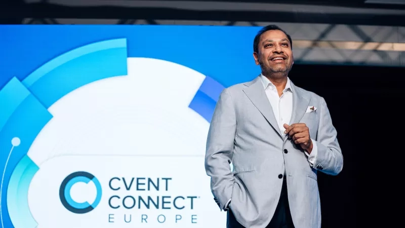 Reggie CEO on stage at Cvent CONNECT Europe 2025